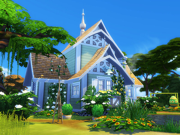 Sims 4 Easter Starter House by dasie2 at TSR