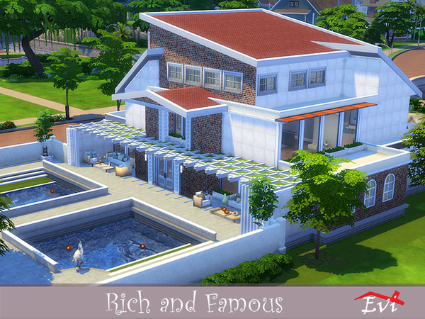 Sims 4 Rich and Famous house by evi at TSR