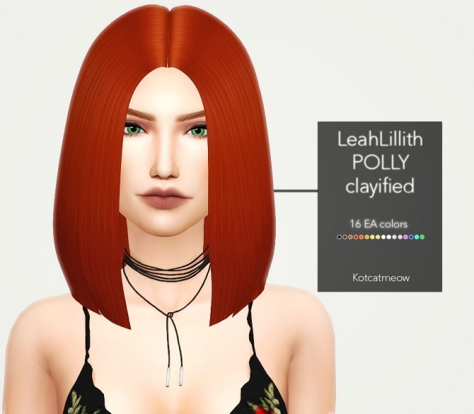 Sims 4 LeahLillith Polly Hair Clayified at KotCatMeow