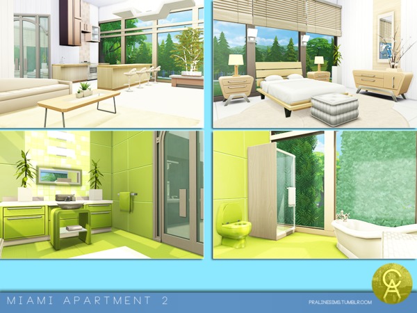 Sims 4 Miami Apartment 2 by Pralinesims at TSR