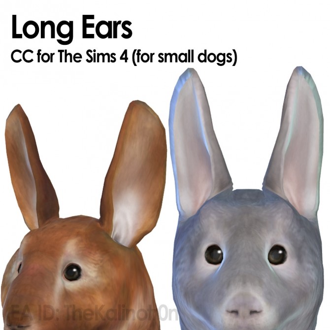 Sims 4 Rabbit Long Ears, Body and Tail at Kalino