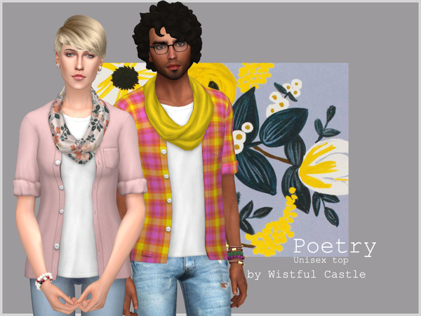 Sims 4 Poetry top by WistfulCastle at TSR