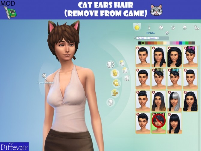 Sims 4 Cat Ears Hair remove from game at Diffevair – Sims 4 Mods