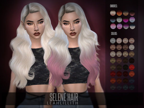 Sims 4 Selene Hair by Leah Lillith at TSR