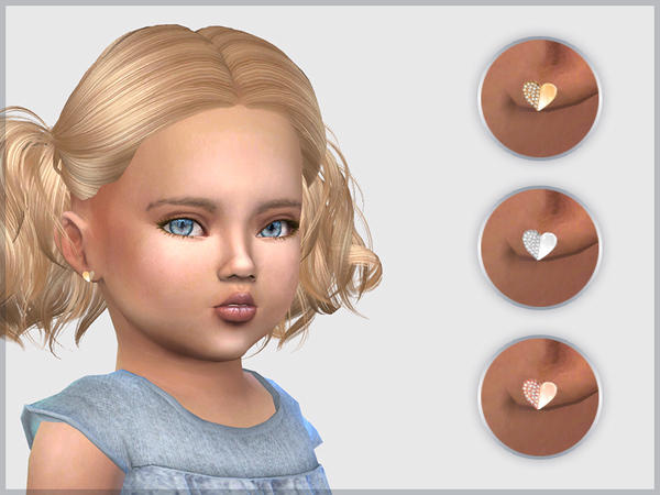 Sims 4 Heart Studs For Toddlers by feyona at TSR