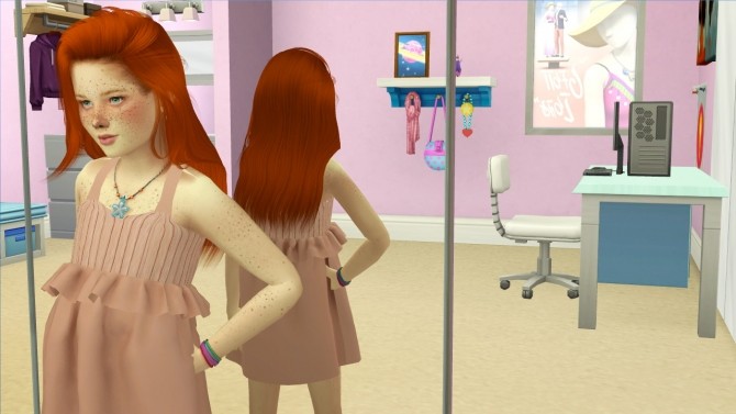 Sims 4 SIMPLICIATY FIREPROOF HAIR KIDS VERSION at REDHEADSIMS
