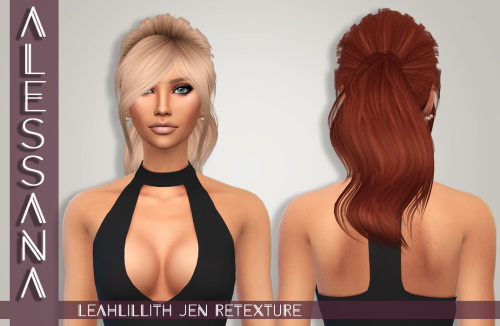 Sims 4 LeahLillith Jen Hair Retexture at Alessana Sims