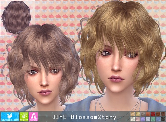Sims 4 J190 BlossomStory hair (P) at Newsea Sims 4