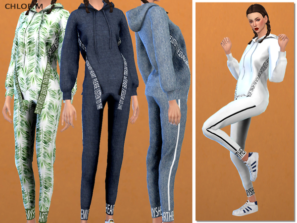 Sims 4 Sport Hoodie + Pants03 by ChloeMMM at TSR
