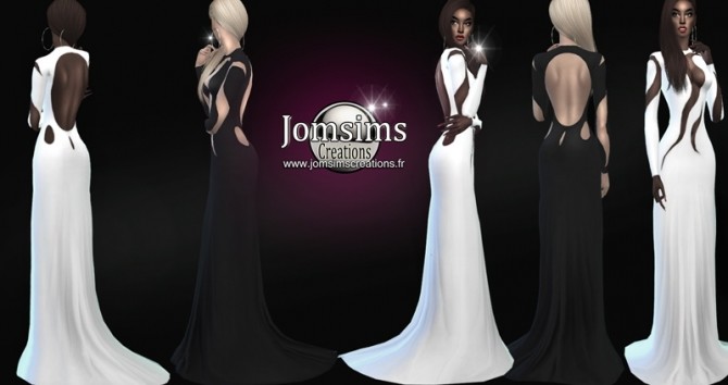 Sims 4 Milla black and white dress at Jomsims Creations