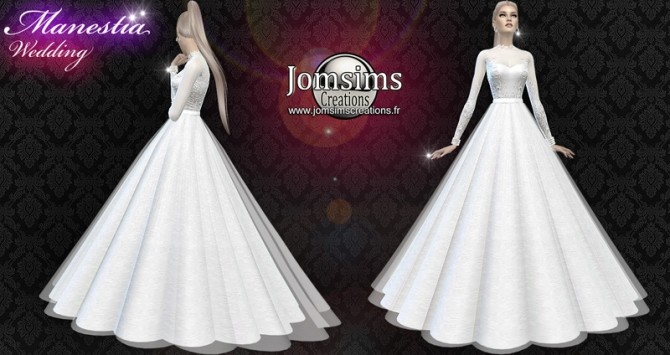 Sims 4 Manestia wedding dress at Jomsims Creations