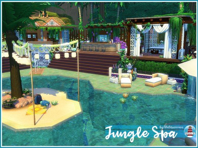 Sims 4 Jungle Spa by Waterwoman at Akisima