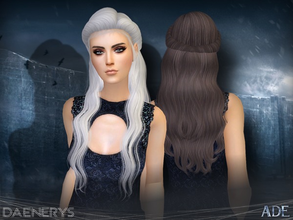 Sims 4 Daenerys hair by Ade Darma at TSR