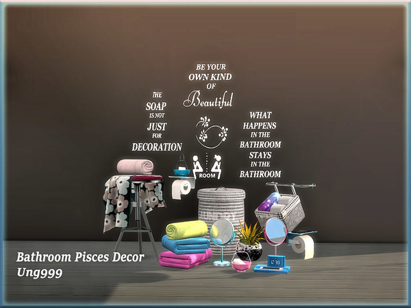 Sims 4 Bathroom Pisces Decor by ung999 at TSR