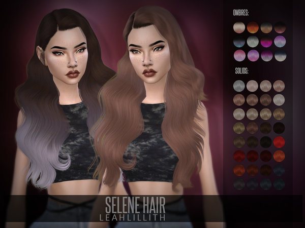 Sims 4 Selene Hair by Leah Lillith at TSR
