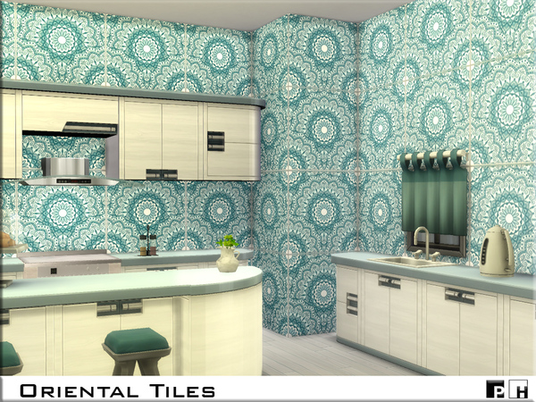 Sims 4 Oriental Tiles by Pinkfizzzzz at TSR