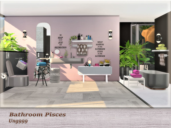 Sims 4 Bathroom Pisces by ung999 at TSR