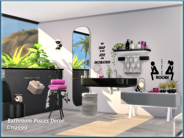 Sims 4 Bathroom Pisces Decor by ung999 at TSR
