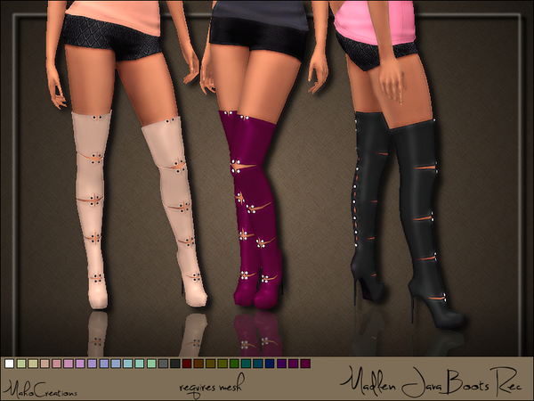 Sims 4 Madlen Java Boots Recolor by MahoCreations at TSR