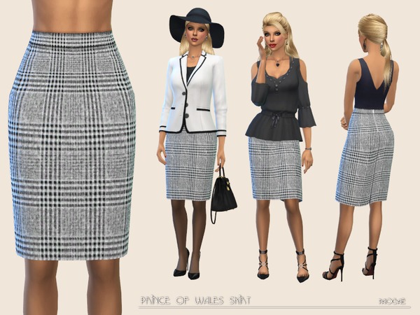 Sims 4 Prince of Wales Skirt by Paogae at TSR