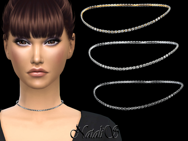 Sims 4 Short crystals necklace by NataliS at TSR