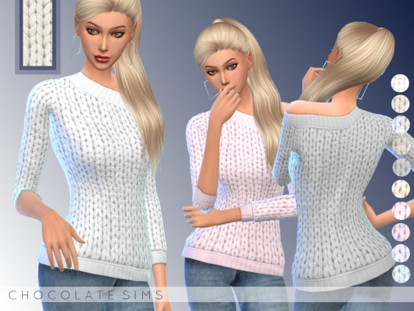 Sims 4 Chunky Knit Sweater by MissSchokoLove at TSR