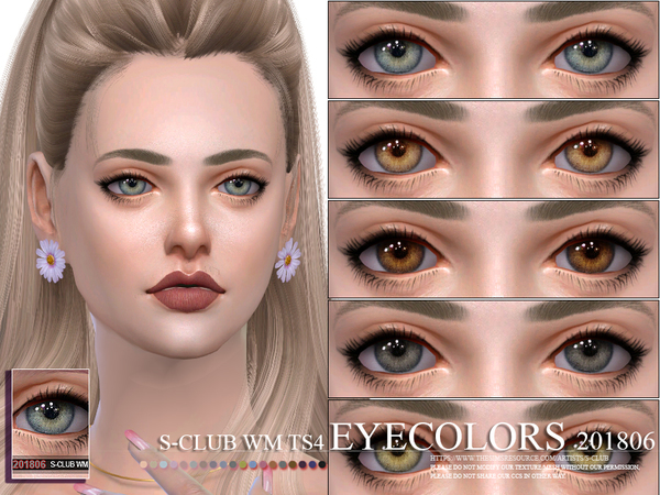 Sims 4 Eyecolors 201806 by S Club WM at TSR