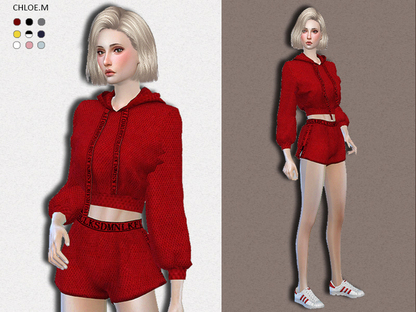Sims 4 Sport Hoodie + Shorts by ChloeMMM at TSR