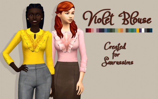 Sims 4 Violet Blouse at Teanmoon