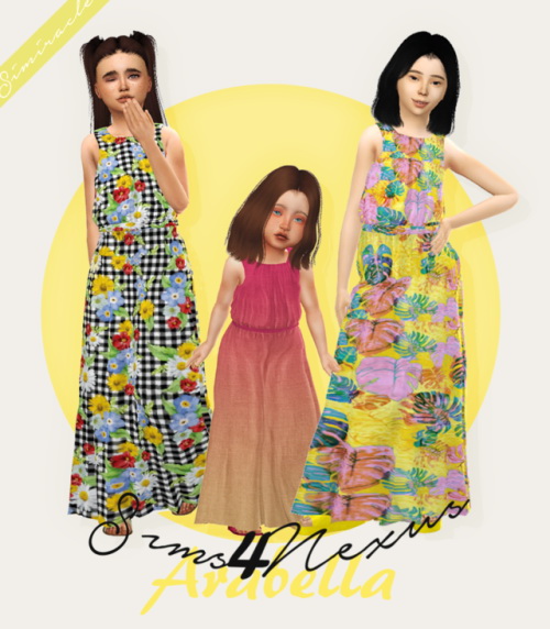 Sims 4 Arabella dress Recolor For Kids & Toddlers at Simiracle