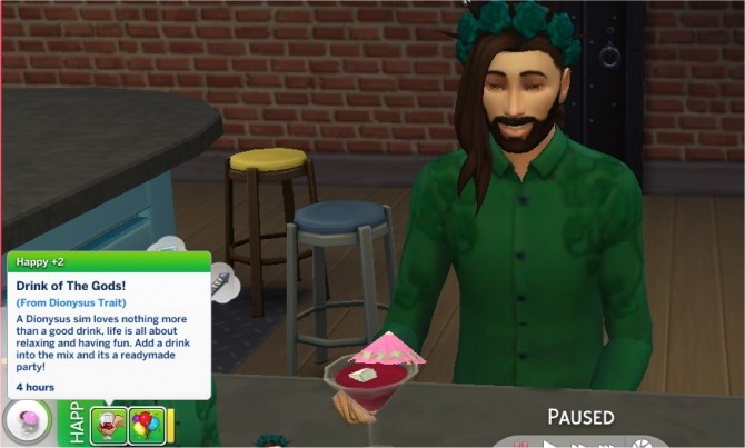 Sims 4 Dionysus Trait by PurpleThistles at Mod The Sims