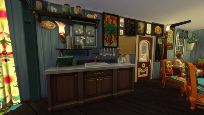 Sims 4 Bohemian cabin for sims artist by Moscowlyly at Mod The Sims