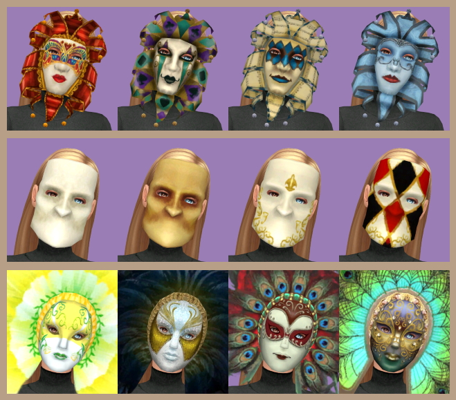 Sims 4 Masks set Part 2 Carnival of Venice at Tukete