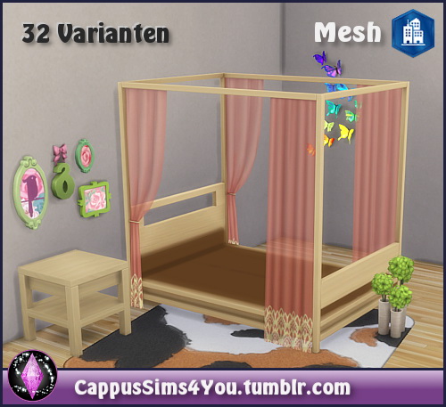 Sims 4 Bed frame Himmelbett at CappusSims4You