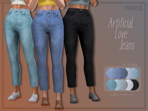 Sims 4 Artificial Love Jeans by Trillyke at TSR