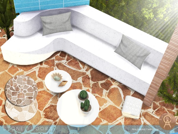 Sims 4 Stone Floors by Pralinesims at TSR
