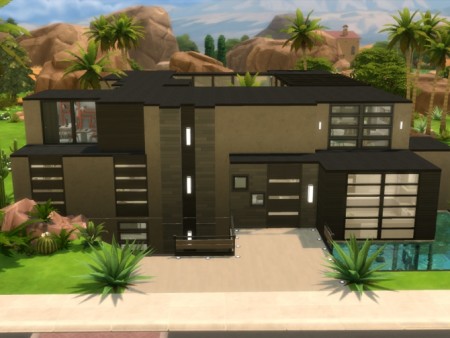 Modern Oasis Springs Mansion by rayunemoon at Mod The Sims