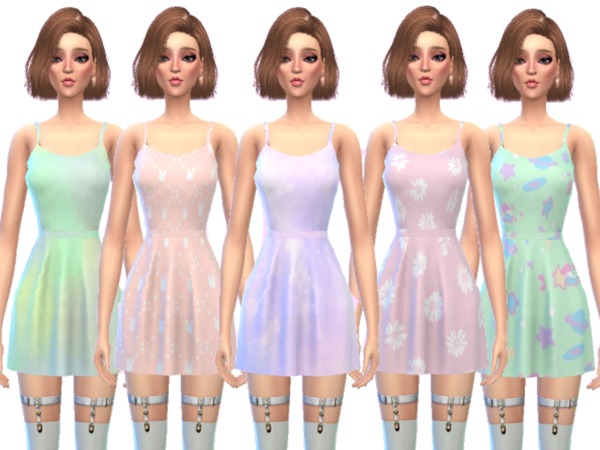 Sims 4 Spring Mini Dresses by Wicked Kittie at TSR