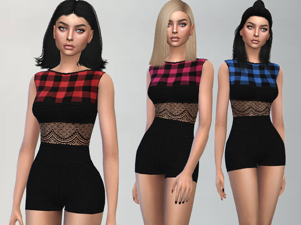 Sims 4 Plaid Outfit by Puresim at TSR