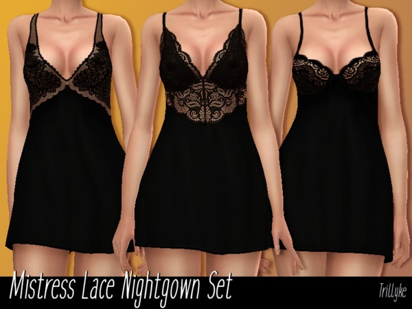 Sims 4 Lace Nightgown Set by Trillyke at TSR