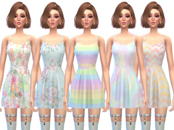 Sims 4 Spring Mini Dresses by Wicked Kittie at TSR