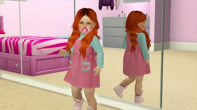 Sims 4 LEAH LILLITH RAINE HAIR KIDS AND TODDLER VERSION at REDHEADSIMS