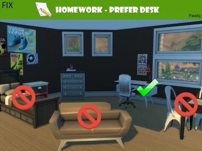 Sims 4 Homework prefer desk by Pawlq at Mod The Sims