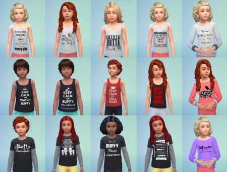 Buffy The Vampire Slayer T-Shirts, Tank Tops & Hoodies (Kids) by Koteyka at Mod The Sims