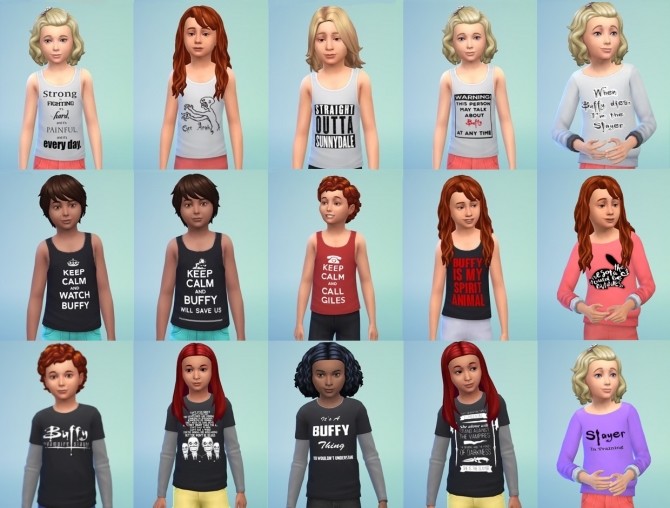 Sims 4 Buffy The Vampire Slayer T Shirts, Tank Tops & Hoodies (Kids) by Koteyka at Mod The Sims
