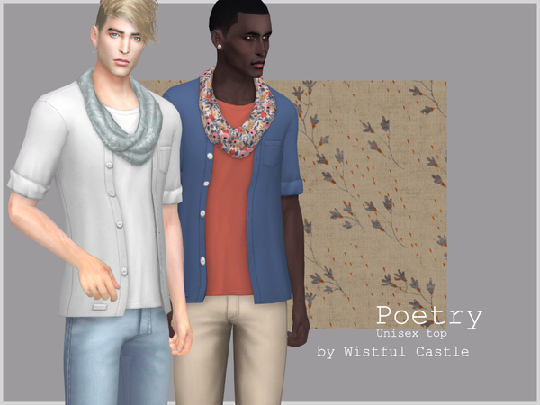 Sims 4 Poetry top by WistfulCastle at TSR
