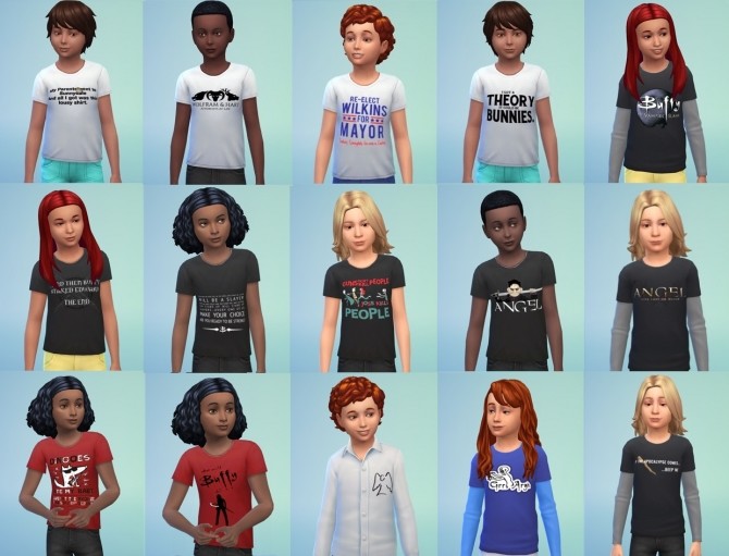 Sims 4 Buffy The Vampire Slayer T Shirts, Tank Tops & Hoodies (Kids) by Koteyka at Mod The Sims
