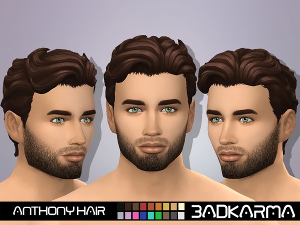 Sims 4 Anthony Hair by BADKARMA at TSR