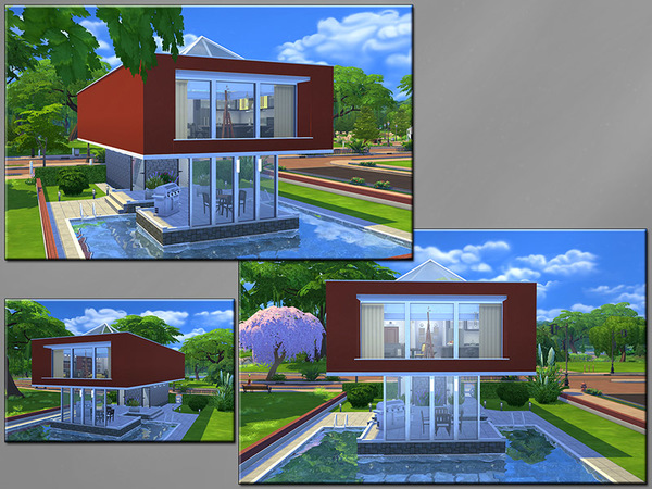 Sims 4 To Jack Up modern cube style house by matomibotaki at TSR