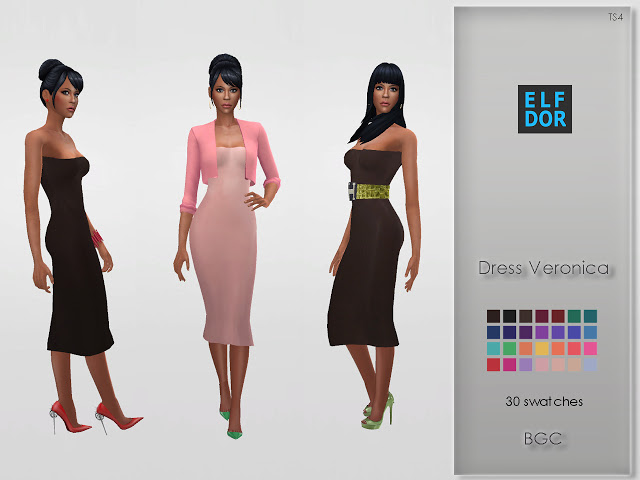Sims 4 Veronica dress at Elfdor Sims